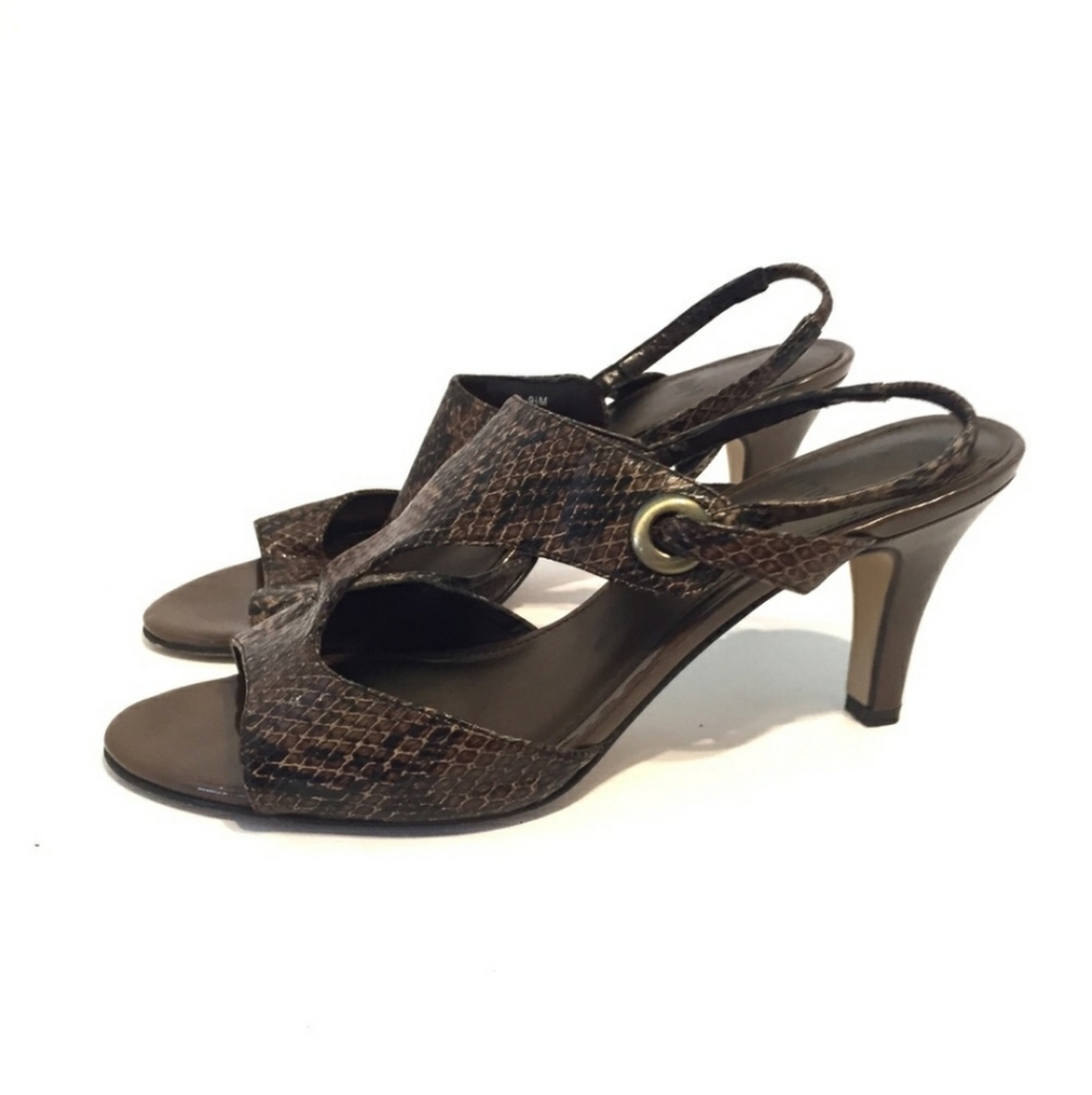 Impo Waxy python strappy slingback sandals